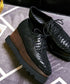 Embossed Platform Oxford Shoes